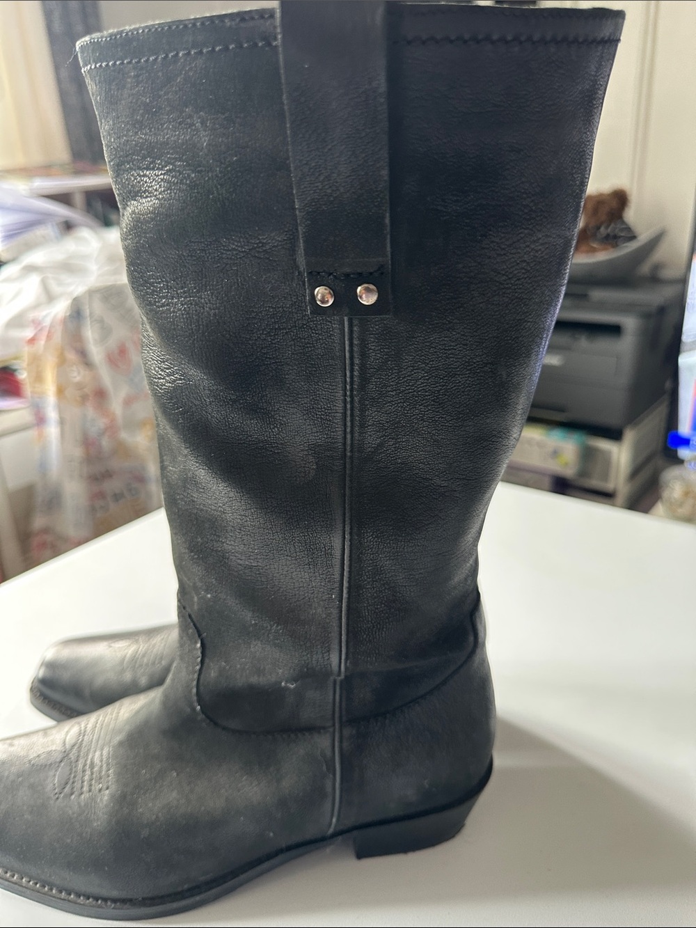 C1- Classic Black Leather Women's Boots